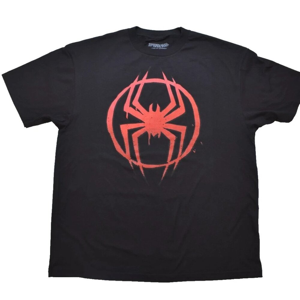 Spider-Man Across The Universe Mens Red Splatter Logo Shirt New 2XL